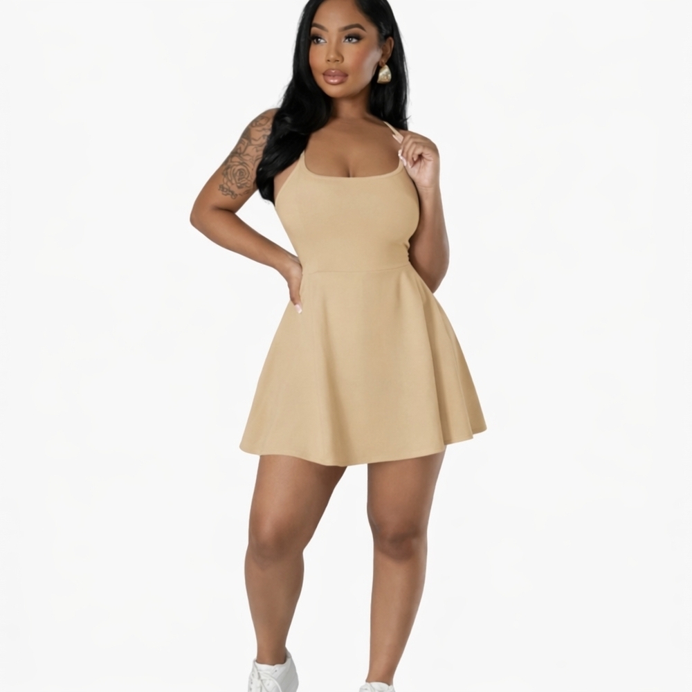Chic Tan Mini Dress